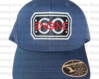 Customizable Firefighter Flex Fit Hat: Embroidered Engine Co. Design