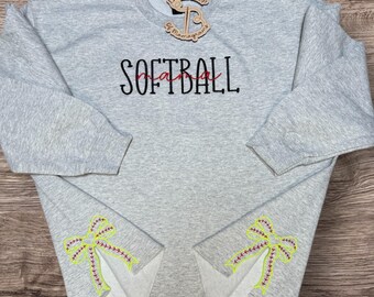 Softball Mama Sidebow Sweatshirt