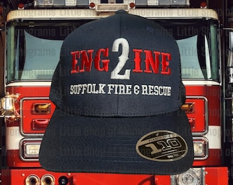 Embroidered Firefighter Hat: Customizable Engine Company Duty Hat