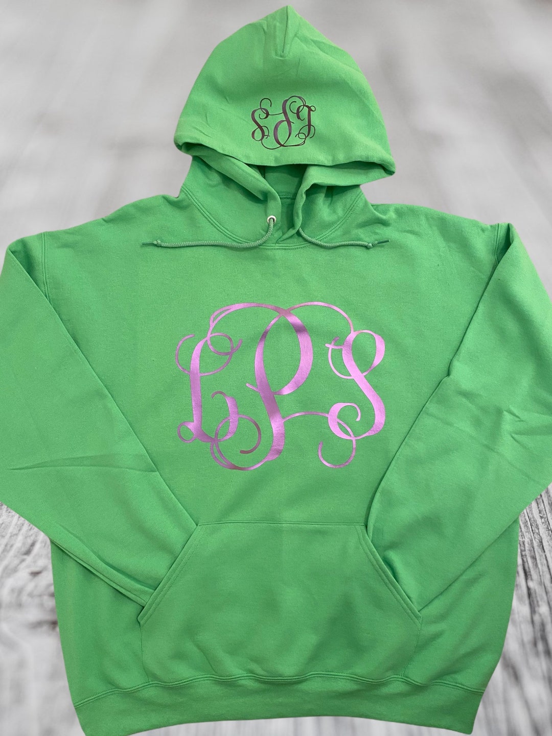 Monogrammed Hoodie Etsy