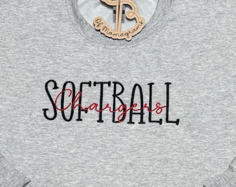 School Spirit Softball Mama Trendy Sidebow Sweatshirt