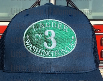 Firefighter Ladder Co Hat, Embroidered Flexfit Cap