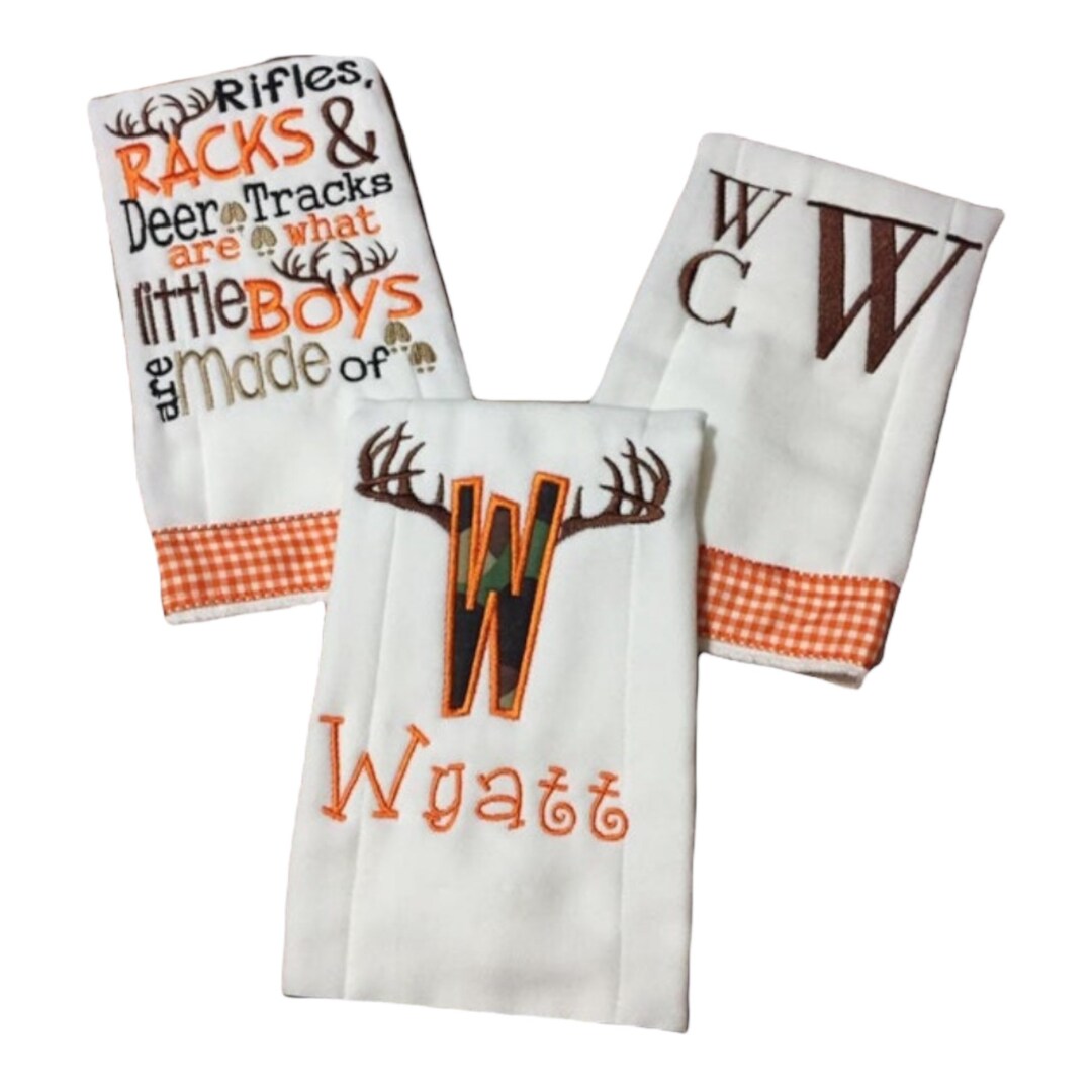 Set of 3 Hunting Themed Burp Cloths Etsy