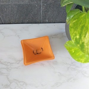 Orange Butt Trinket Dish. Handmade Trinket Dish. Minimalist trinket Dish. Trinket tray. Glass Ring dish. Made In Canada WannaDish