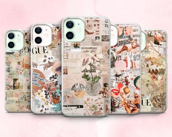 Newspaper collage Phone Case Aesthetic Cover for Samsung Galaxy Huawei & Apple iPhone 12 11 6 7 8 X XS Max XR Pro Plus