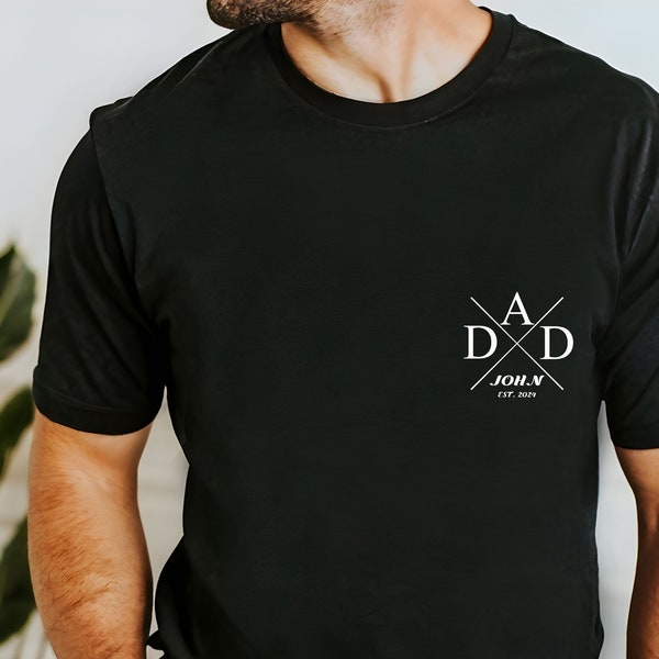 Custom Dad Shirt With Kids Name&Kids Year Of Birth Dad Gift, Father’s Day Tshirt, Personalized Dad Shirt, Fathers Day Gift for Papa, New Dad