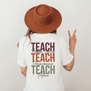 Teach Shirt, Teacher First Day of School, Back To School Teacher Shirt,Retro T Shirt,Gift for Elementary Teacher, Middle School, High School