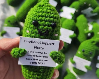 Emotional Support Pickle - pocket pickle - crocheted