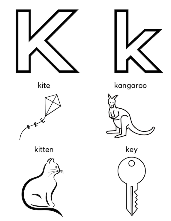 letter k preschool worksheets preschool alphabet preschool etsy australia