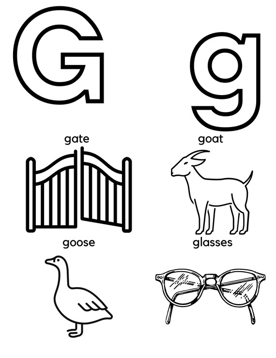 letter g preschool worksheets letter g tracing letter g etsy canada