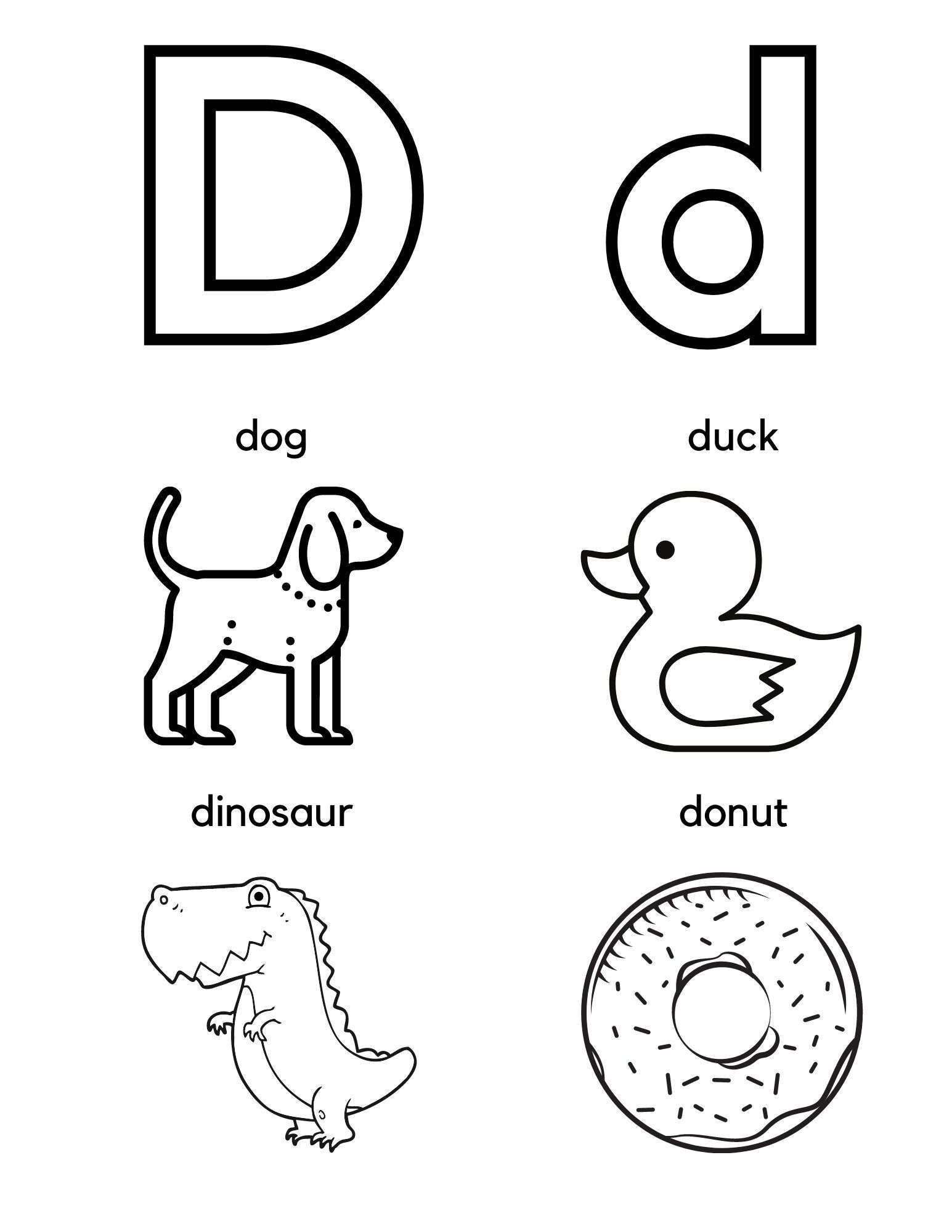 Letter D Preschool Worksheets / Letter D Tracing and Writing / - Etsy