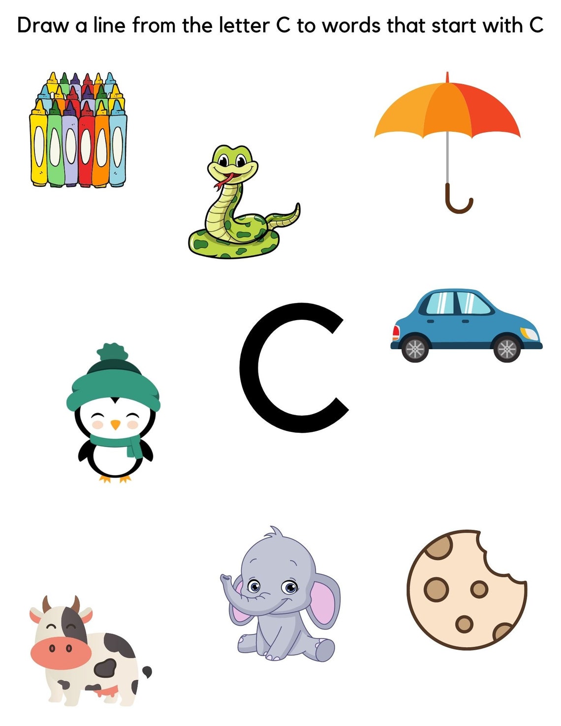 Letter C Preschool Worksheets / Preschool Alphabet / Preschool Phonics