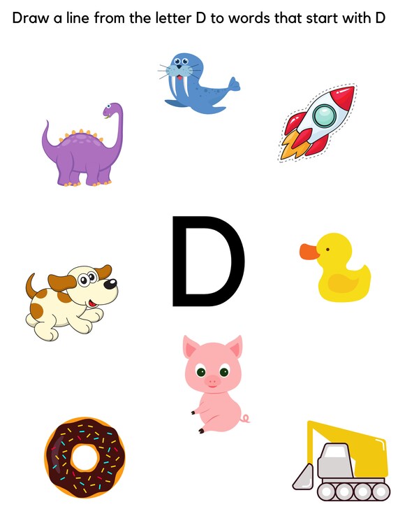 letter d preschool worksheets letter d tracing and writing etsy