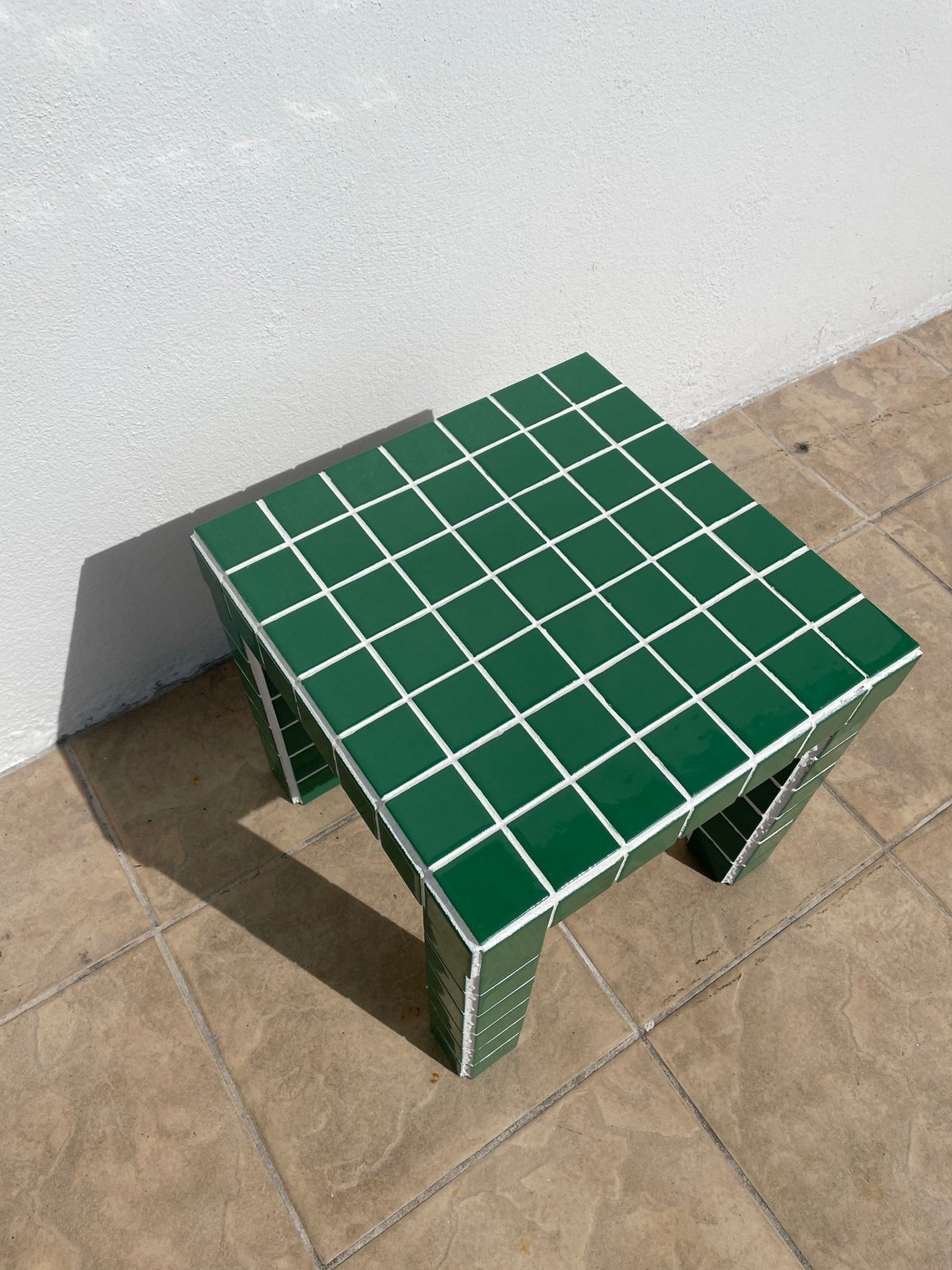 Tile Table Cube Table Ceramic Tiled Side Table Tile Etsy