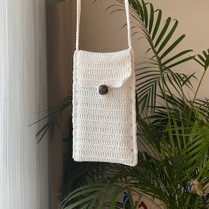 White Handmade Phone Pouch