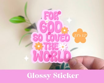 John 3:16 Flower Sticker