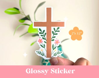 Floral Cross Sticker