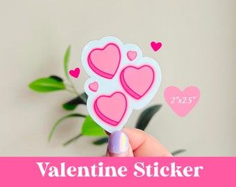 Pink Hearts Valentine Sticker