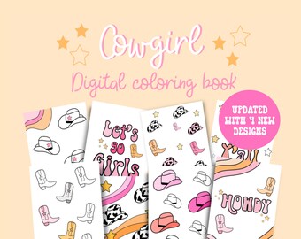 Cowgirl Digital Coloring Book