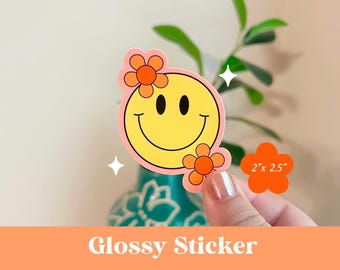 Groovy Smiley Face Sticker