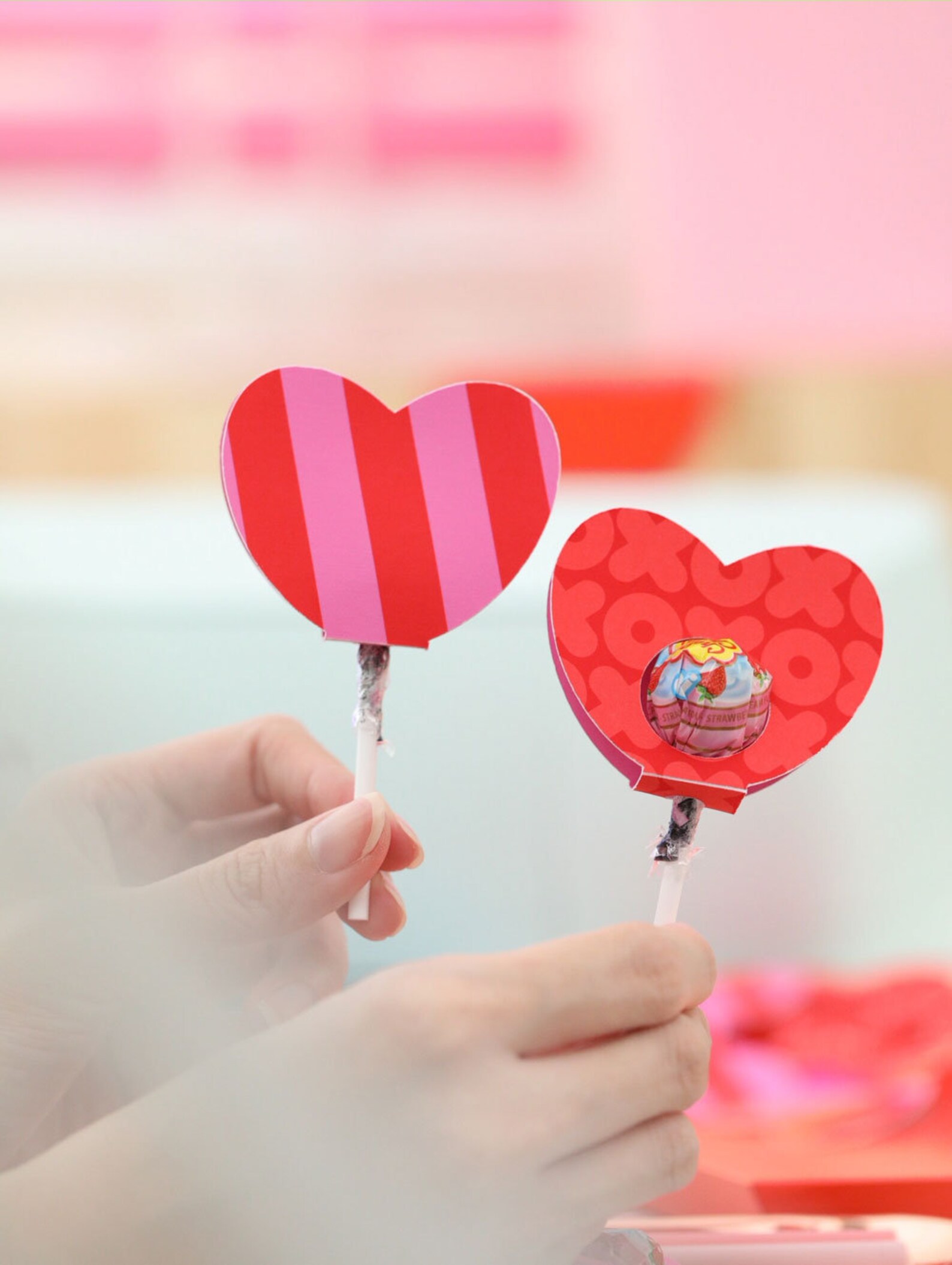 Printable & Cut File Valentine's Day Heart Lollipop Holder cricut
