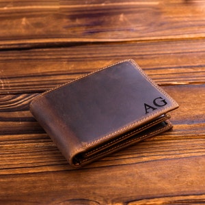 Cartera personalizada, cartera para hombre, cartera grabada, cartera para padrinos de boda, cartera de cuero, cartera personalizada, regalo de novio para hombres, regalo del día del padre para él