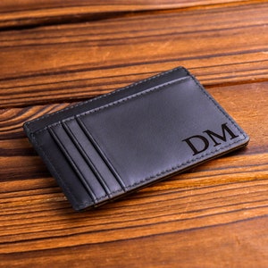 Portafoglio in pelle minimalista, porta carte sottile, porta carte personalizzato, regalo per la festa del papà, portafoglio in pelle, porta carte personalizzato, regalo per lui