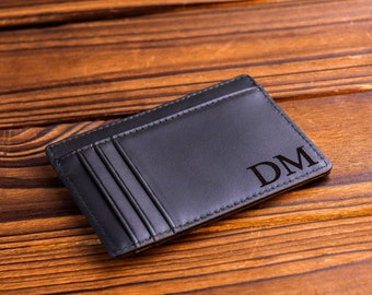 Portafoglio in pelle minimalista, porta carte sottile, porta carte personalizzato, regalo per la festa del papà, portafoglio in pelle, porta carte personalizzato, regalo per lui