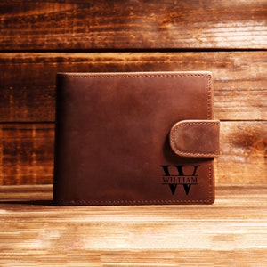 Engraved Genuine Leather Wallet,Personalized Wallet,Men Wallet,Groomsmen Wallet,Custom Wallet,Boyfriend Gift for Men,Father Day Gift for Him
