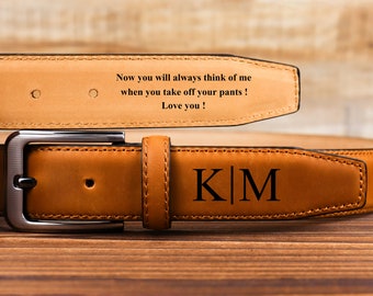 Custom Handmade Belt - Anniversary Gift - Father's Day Gift - Engraved Leather Belt -Grooms Men Gift- Genuine Leather - Gift for Boyfriend