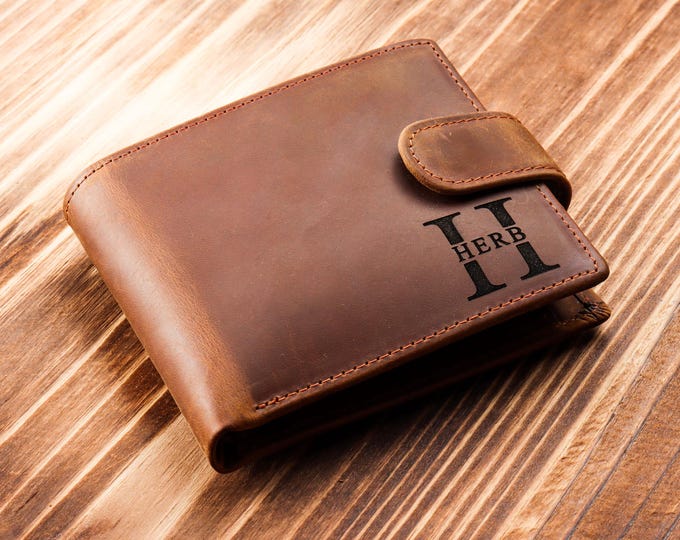 Cartera de cuero genuino grabada, billetera con caja de regalo, billetera para padrinos de boda, billetera personalizada, regalo para novios, día del padre, regalo para él, regalo para papá