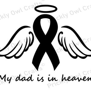 Mi papá está en el cielo SVG DXF halo angel alas conciencia cinta recuerdo