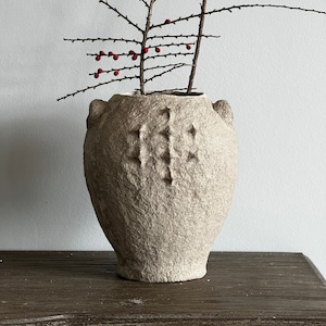 Kom van papier-maché, vaas, pot, pot, schaal;
