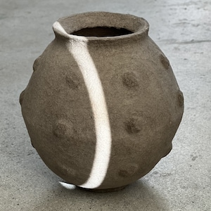 Minimalistic Rustic African Pottery-Style Lobi Paper Mache Vessel Vessel 2