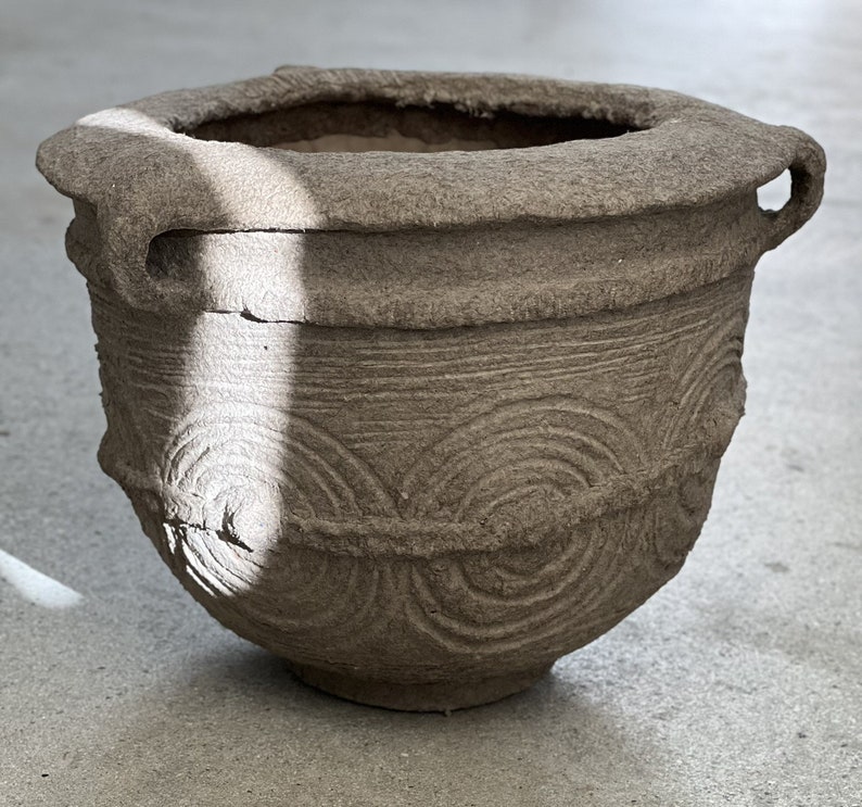 Minimalistic Rustic African Pottery-Style Lobi Paper Mache Vessel Vessel 3