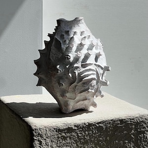 Sal de Estrellas Olvidadas - Recipiente de Papel Maché Texturizado, Escultura de Arte Ecológico