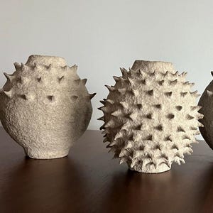 Spiky Paper Mache Bowl , vase , jar , pot , vessel