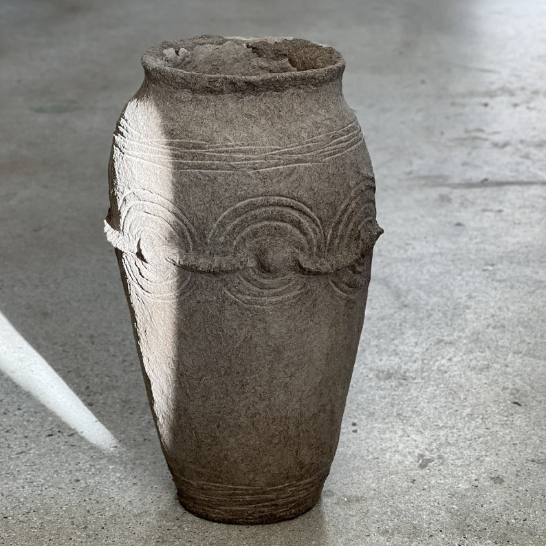 Minimalistic Rustic African Pottery-Style Lobi Paper Mache Vessel Vessel 4