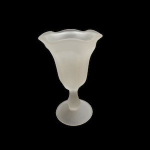 Vintage Indiana Glass Sundae Glass: White Frosted Tulip Parfait Dish