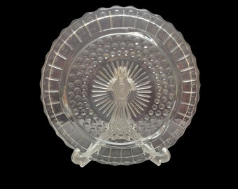Federal Glass Clear Cake Plate, #2889 Footed Plate, Pie Plate, Dessert Plate, Serving Tray, Vintage Home Decor, Hostess Gift, Wedding Gift
