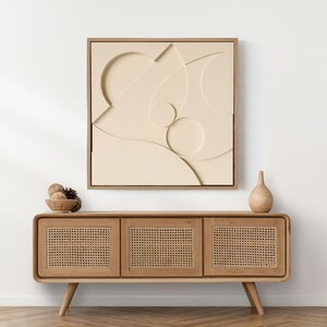 3D Relief Picture, Wall Sculpture, Geometric Wall Decoration, Minimalist, Abstract, Boho, Framed Painting