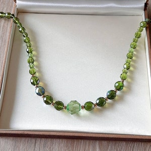 Green Crystal Beaded Necklace