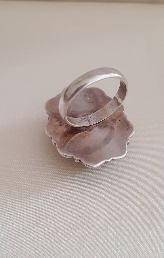 Oval Labradorite Stone Silver Statement Ring - image 4
