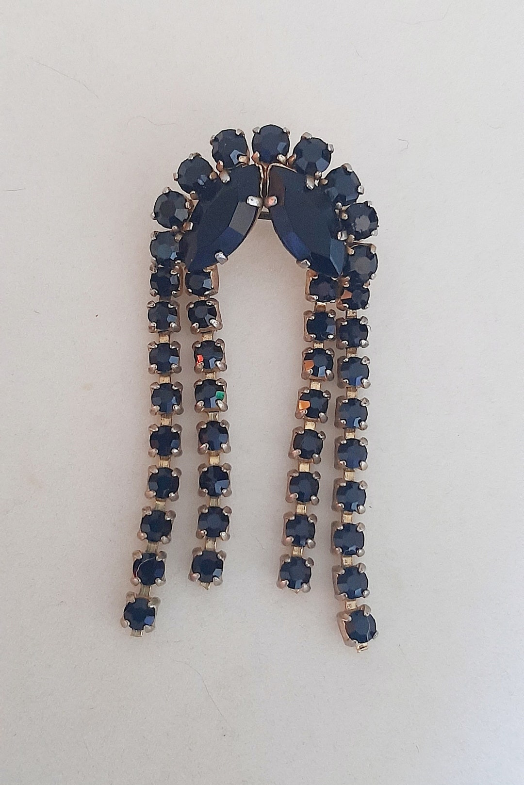 Broche Vintage Strass Rose Années 60 - Occasion