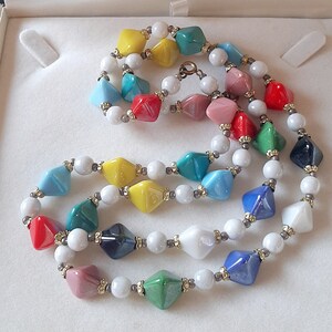 Harlequin Glass Vintage Set Of Two Bead Necklaces