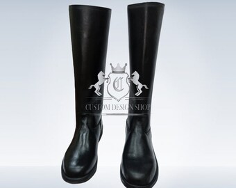 Horse Riding Over Knee Boots For Men, Long Leather Horse Back Riding Boots, Tall Riding Boots, Handmade Men Boots