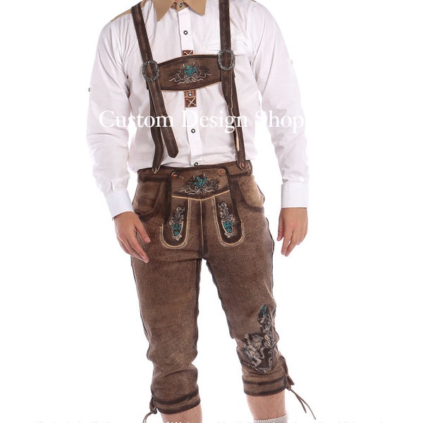 Lederhosen Oktoberfest Handmade  Shorts/Trousers For Men's