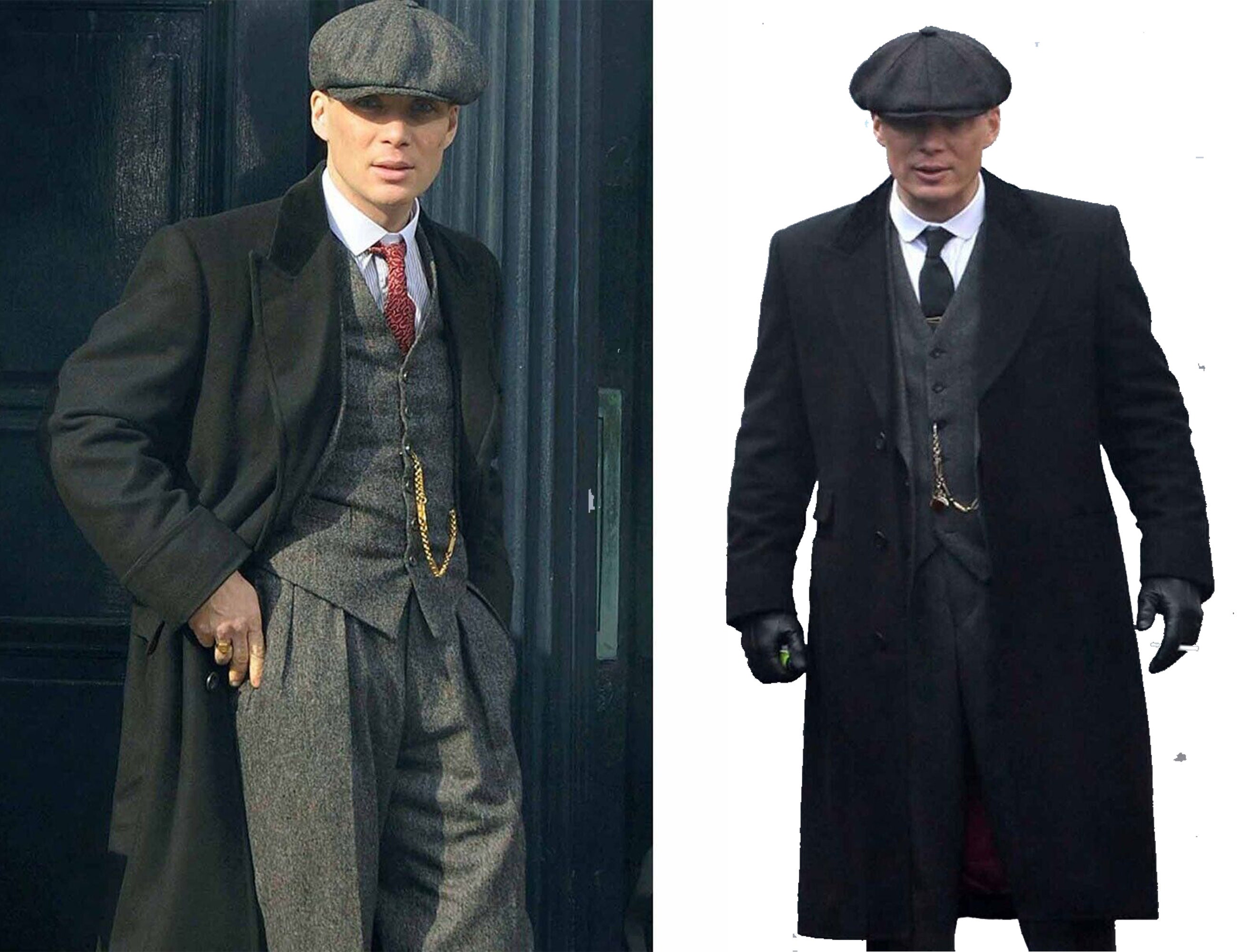 Men Handmade Peaky Blinders Black Wool Overcoat Long Thomas -  Portugal