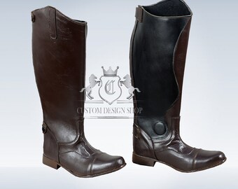 Horse Riding Leather Boots, Horseback Shoes For Men, Tall Horse Riding Shoes, Long Leather Boots, Gift For Him