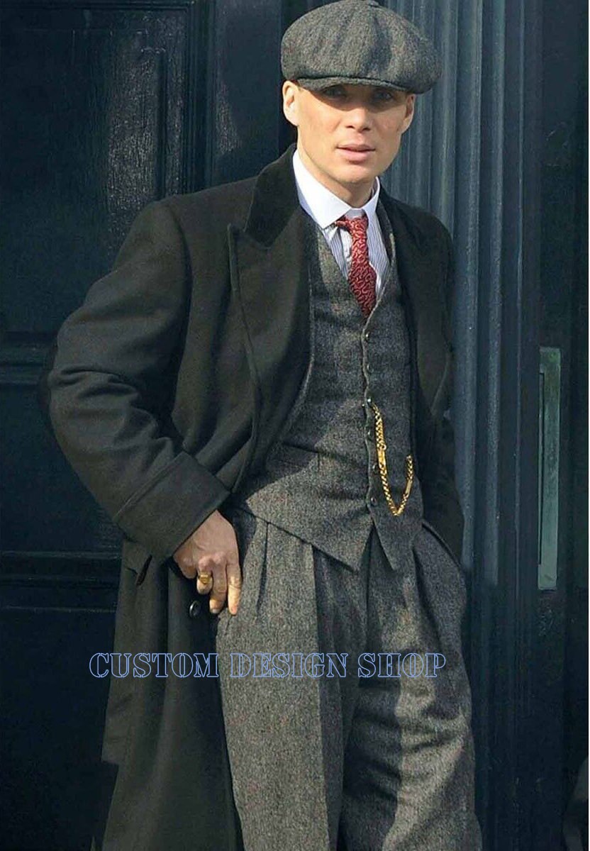 Handmade Peaky Blinders Blue Wool Overcoat Thomas Shelby -  Portugal